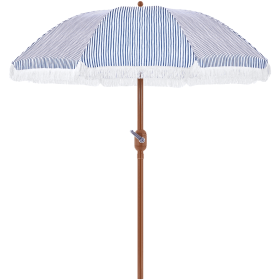 9Ft Garden Patio Umbrella with Crank Operating Mechanism, Blue/White