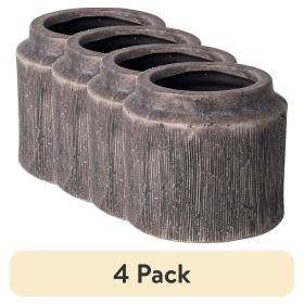 (4 pack)6" x 6" x 5.4" Round Black Ceramic Alexander Plant Planter