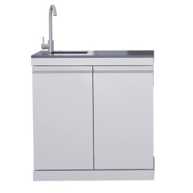 outdoor sink,Double-door 830 sink, with a black lacquer countertop and a stainless steel base body