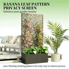 Metal Flower Pot for Garden Bed - Outdoor Plant Pots - Rustic Modern Iron Planters - Home Garden Decor