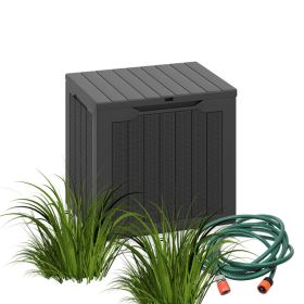 Storage Box with Lockable Lid for Use Indoor & Outdoor (Color: Black, Type: Storage Box)