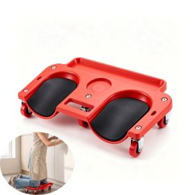 Multi-Use Rolling Creeper with Tool Tray for Garage/Gardening Work (Color: Red, Type: Creeper Seat)