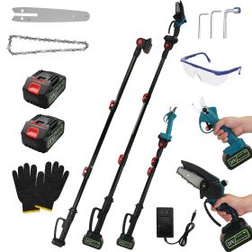 4 in 1 Cordless Pruning Shear and Electric Chainsaw With Max 5.5FT Extension Poles 4'/6' Pole Saw SK5 Blade Brushless Pruning Shear With 2Pcs 3.0 (Color: Blue)