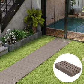 8 Ft Outdoor Garden Pathway Patio Roll Out Straight Walkways with Metal Wire Connection (Color: Gray, size: M)